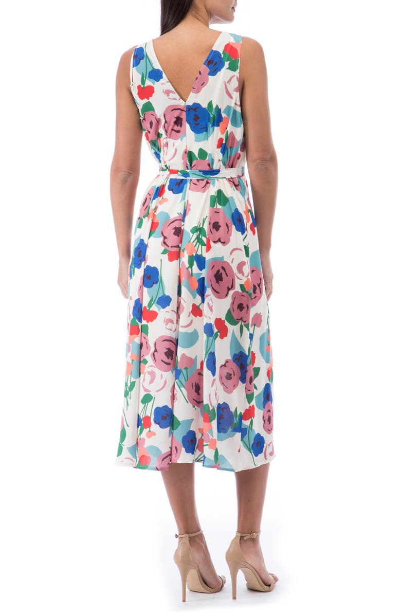 Bobeau Riley V-Neck Pleat Dress, Alternate, color,