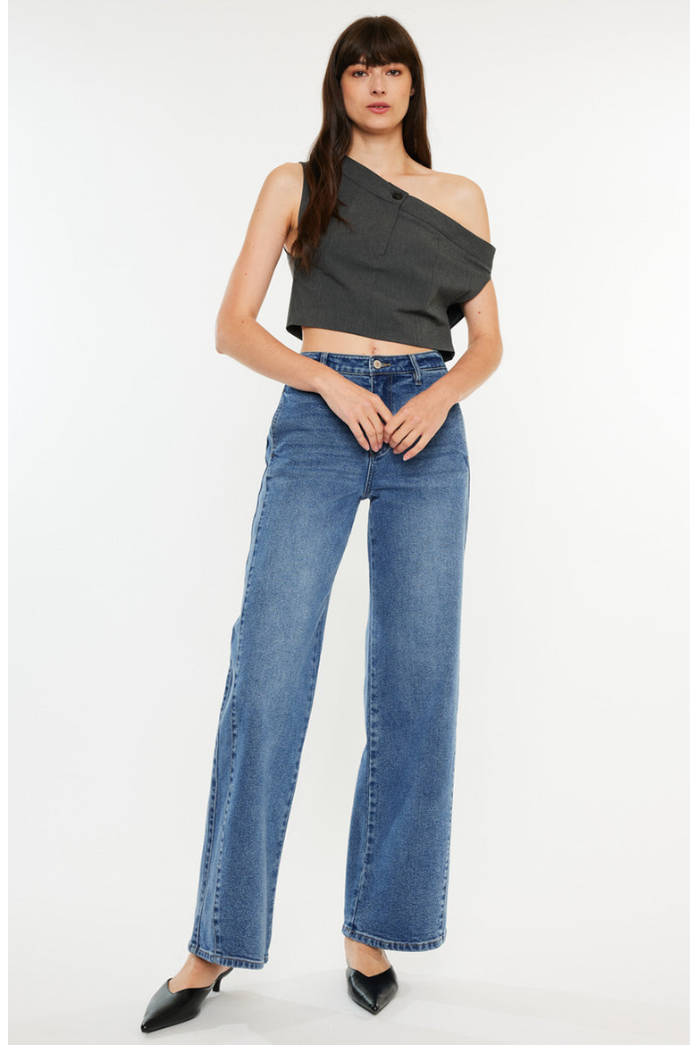 Kenya High Rise Wide Leg Flare Jeans, Alternate, color, Medium Wash