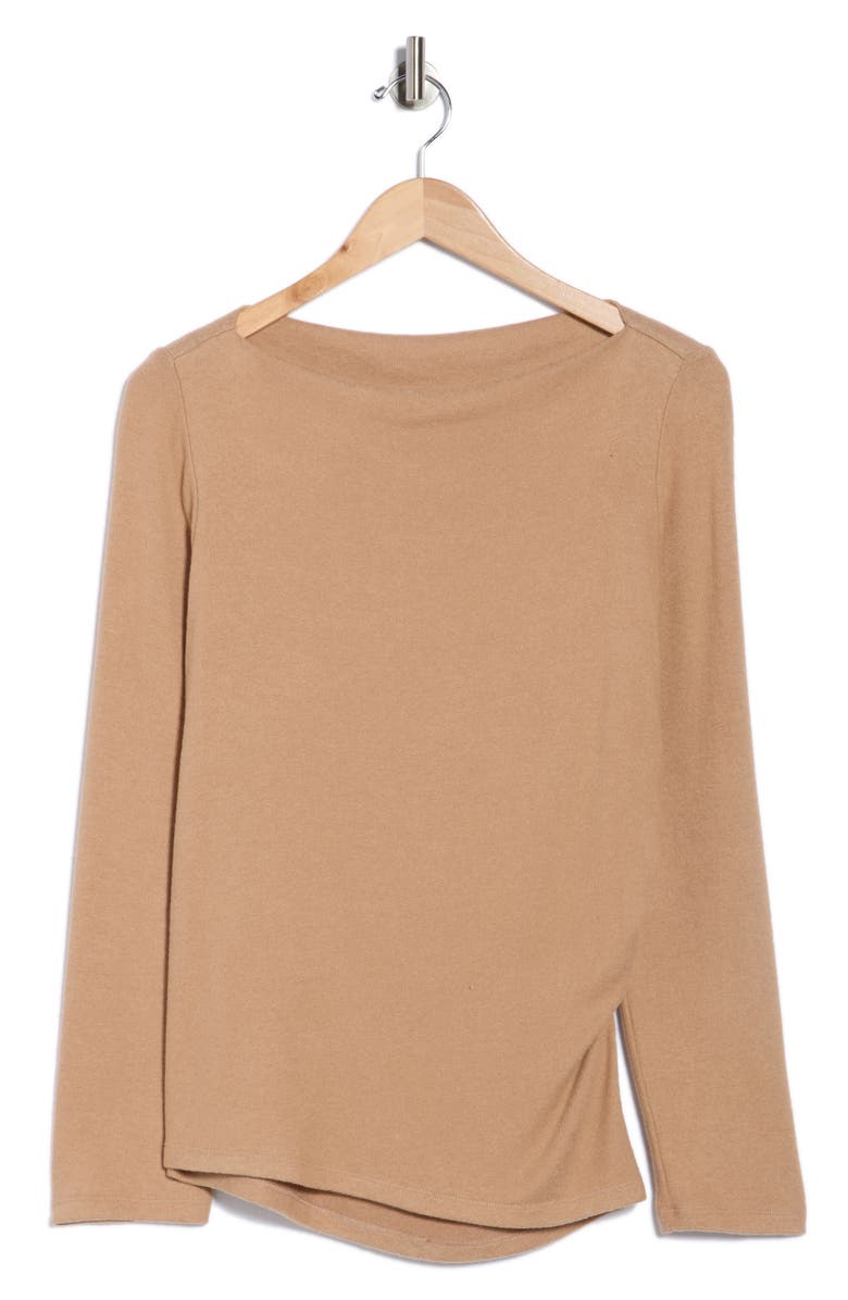 Renee C Boat Neck Brushed Knit Top, Alternate, color, Dark Taupe