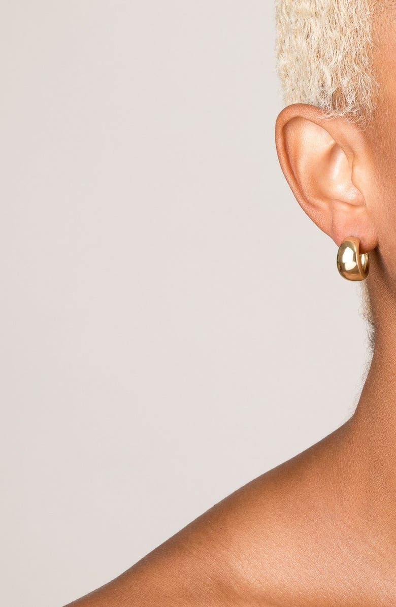 Aurate New York Smooth Arch Hoops, Alternate, color, Yellow