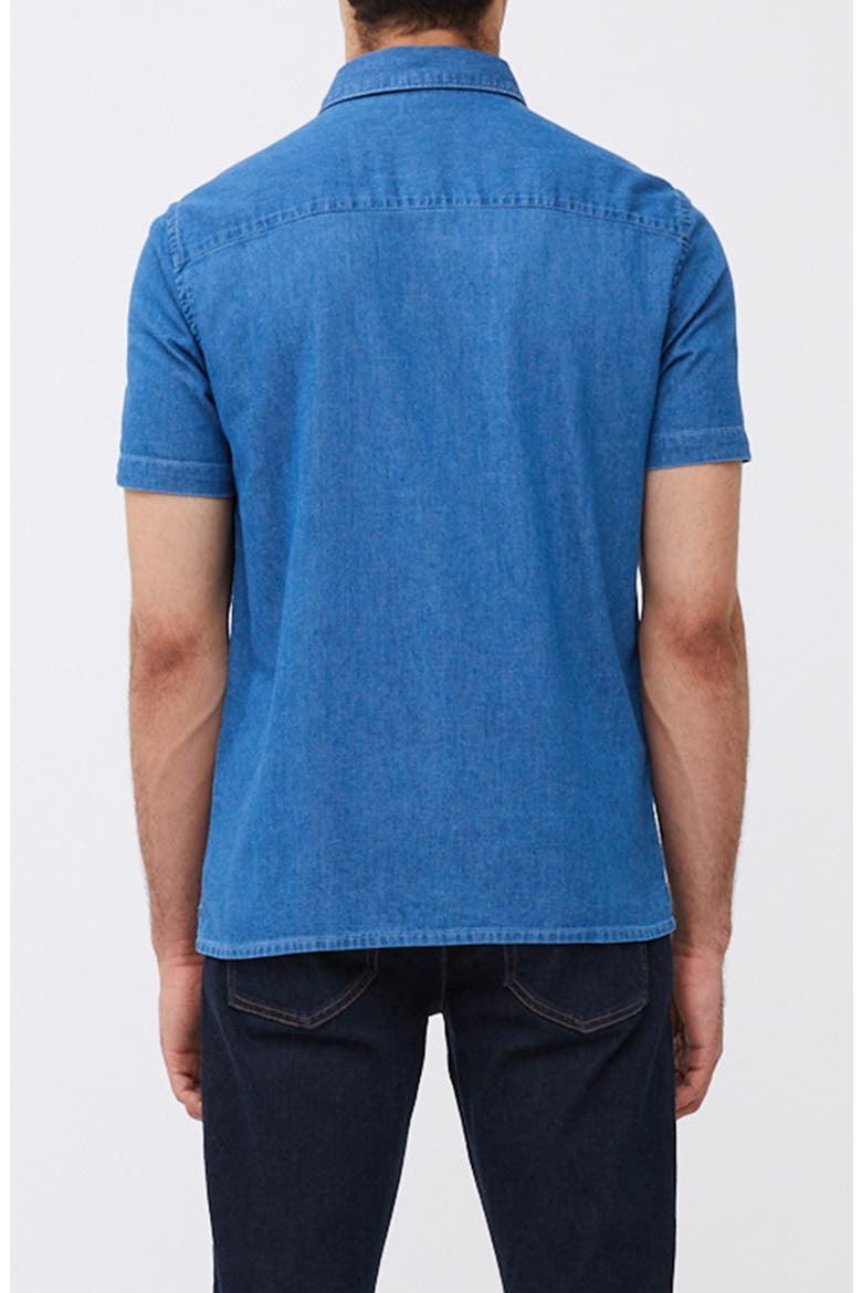Short Sleeve Denim Button-Up Shirt, Alternate, color, LIGHT WASH