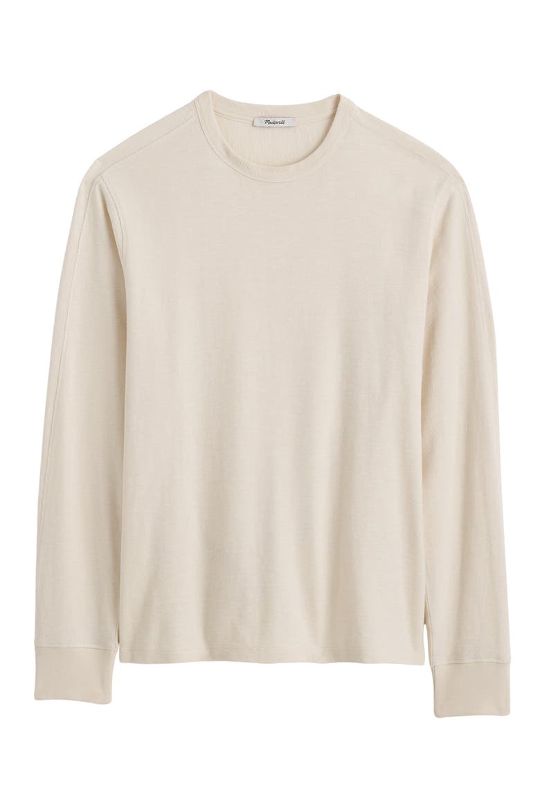 Long Sleeve Heavyweight Slub Cotton T-Shirt, Alternate, color, VINTAGE IVORY