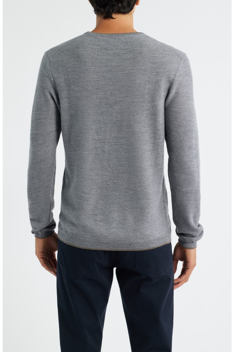 Belvedere Tipped Merino Wool Sweater, Alternate, color, GREY