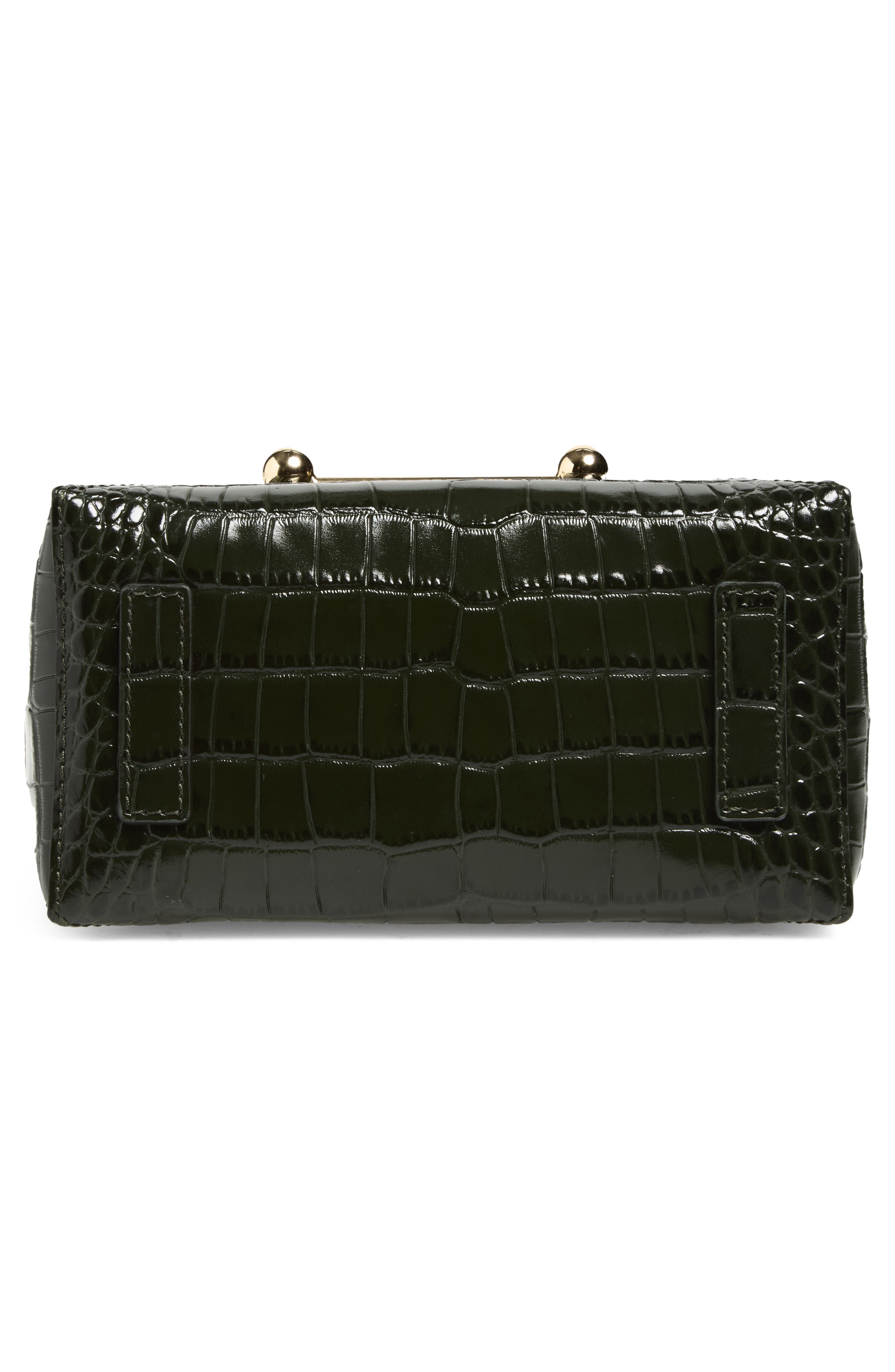 Strathberry Nano Mosaic Croc Embossed Leather Handbag, Alternate, color, Forest