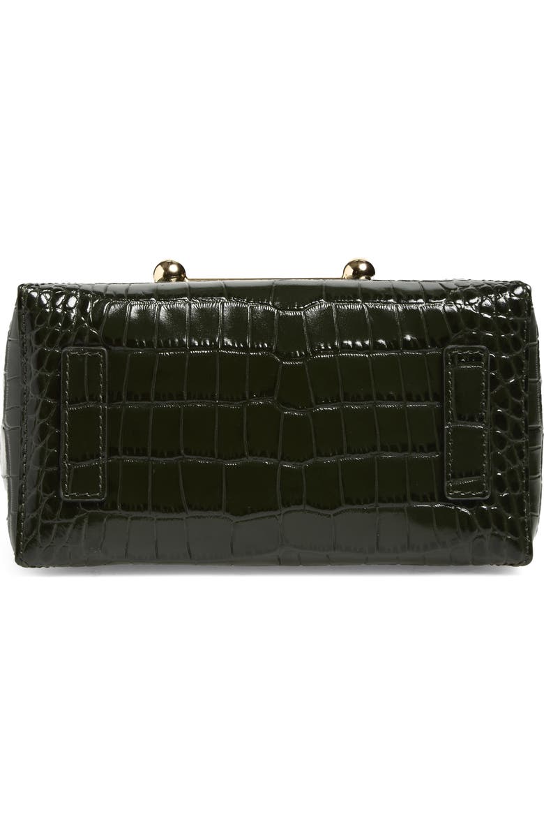 Strathberry Nano Mosaic Croc Embossed Leather Handbag, Alternate, color, Forest