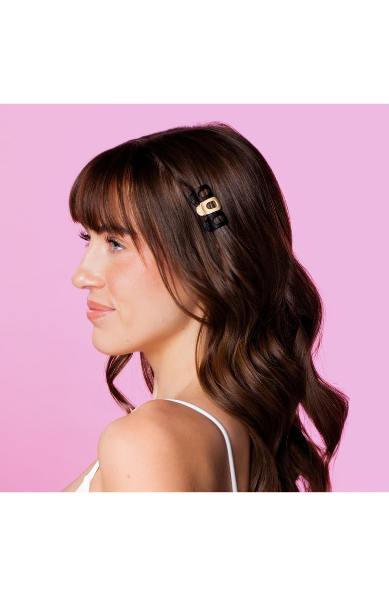 Gimme Beauty Mini Lay Flat Claw Clip Set, Alternate, color, Brown