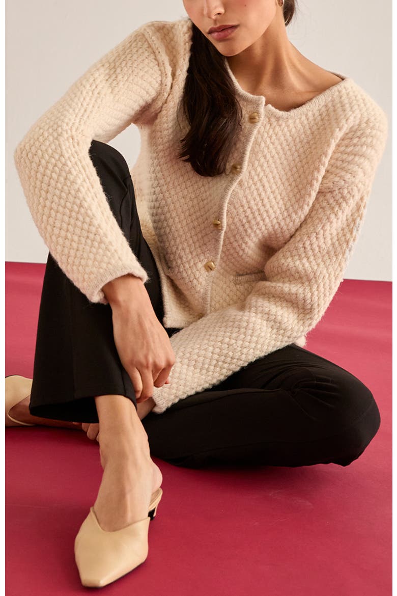 Boucle Knit Jacket, Alternate, color, Cream
