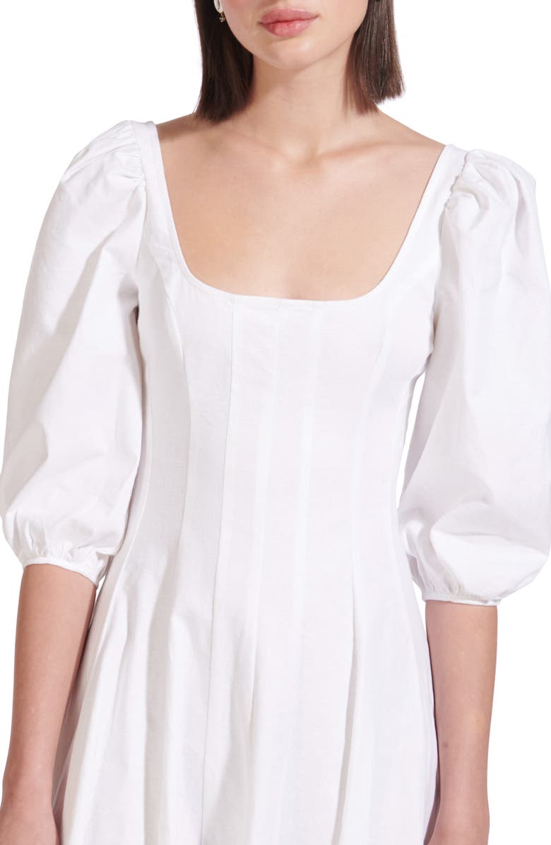 STAUD Swells Stretch Linen & Cotton Dress, Alternate, color, 