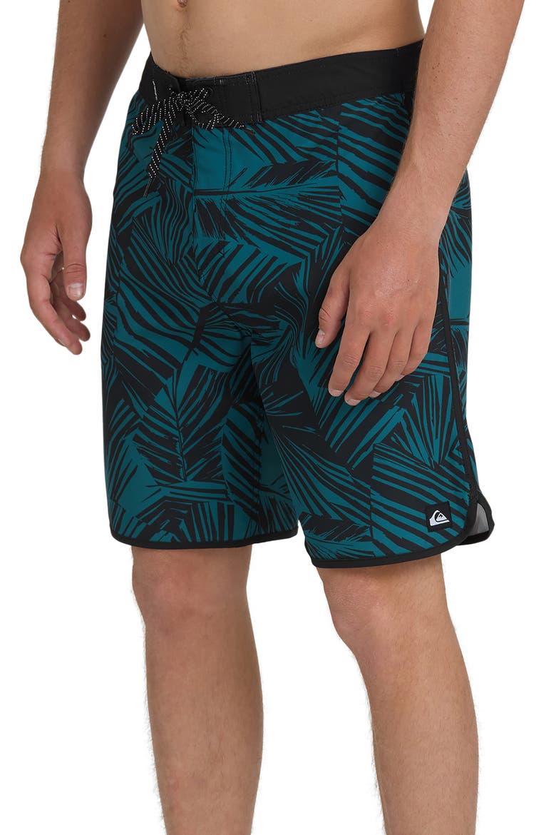 Aruba Palm 19" Board Shorts, Alternate, color, BLACK.