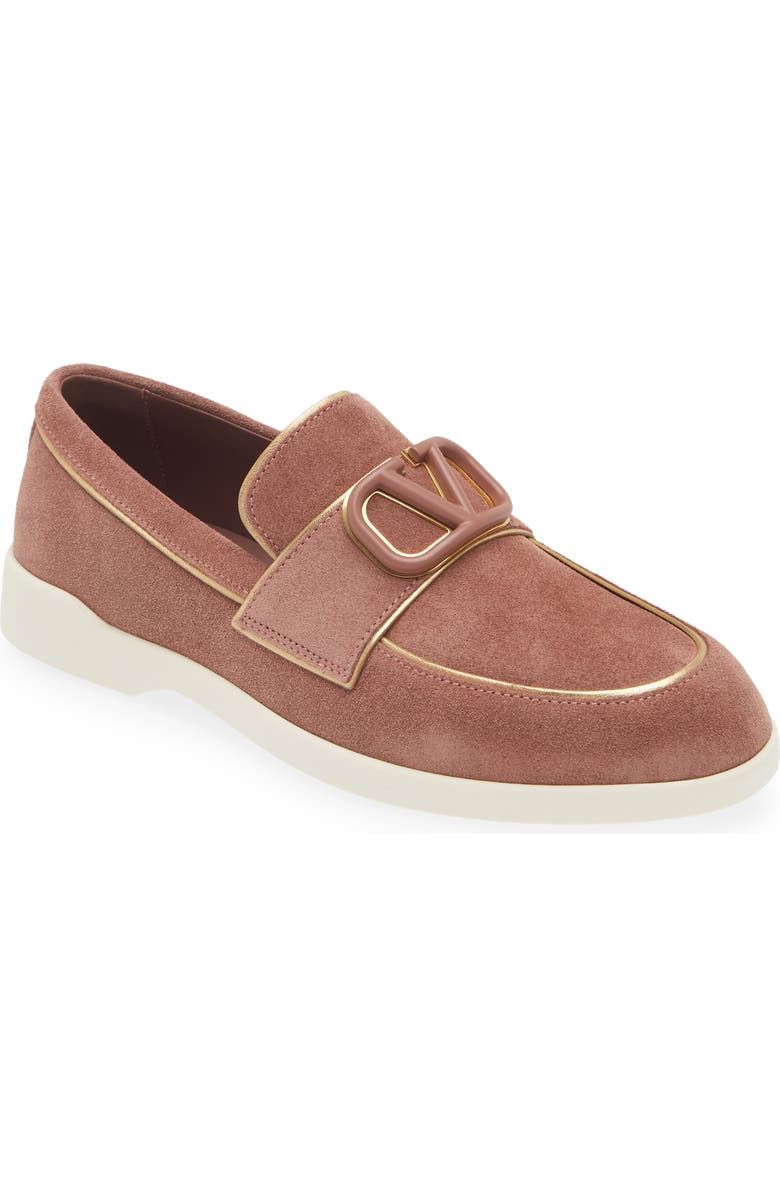 Valentino Garavani Leisure Flows Loafer, Main, color, Brownish Orange/ Antique Brass