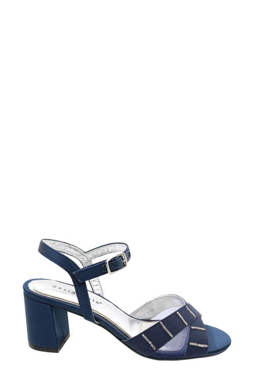 David Tate Cocktail Ankle Strap Sandal In Navy Satin