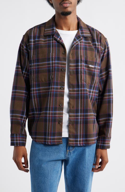 Bradley Plaid Long Sleeve Flannel Camp Shirt