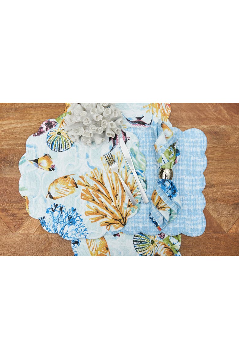 Makena Beach Collection Cotton Single Cloth Napkin, Alternate, color, Blue