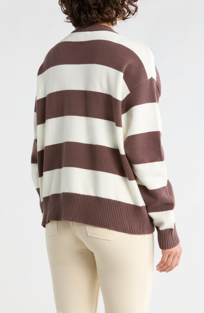 Vigoss Rugby Stripe Sweater, Alternate, color, Chocolate Combo