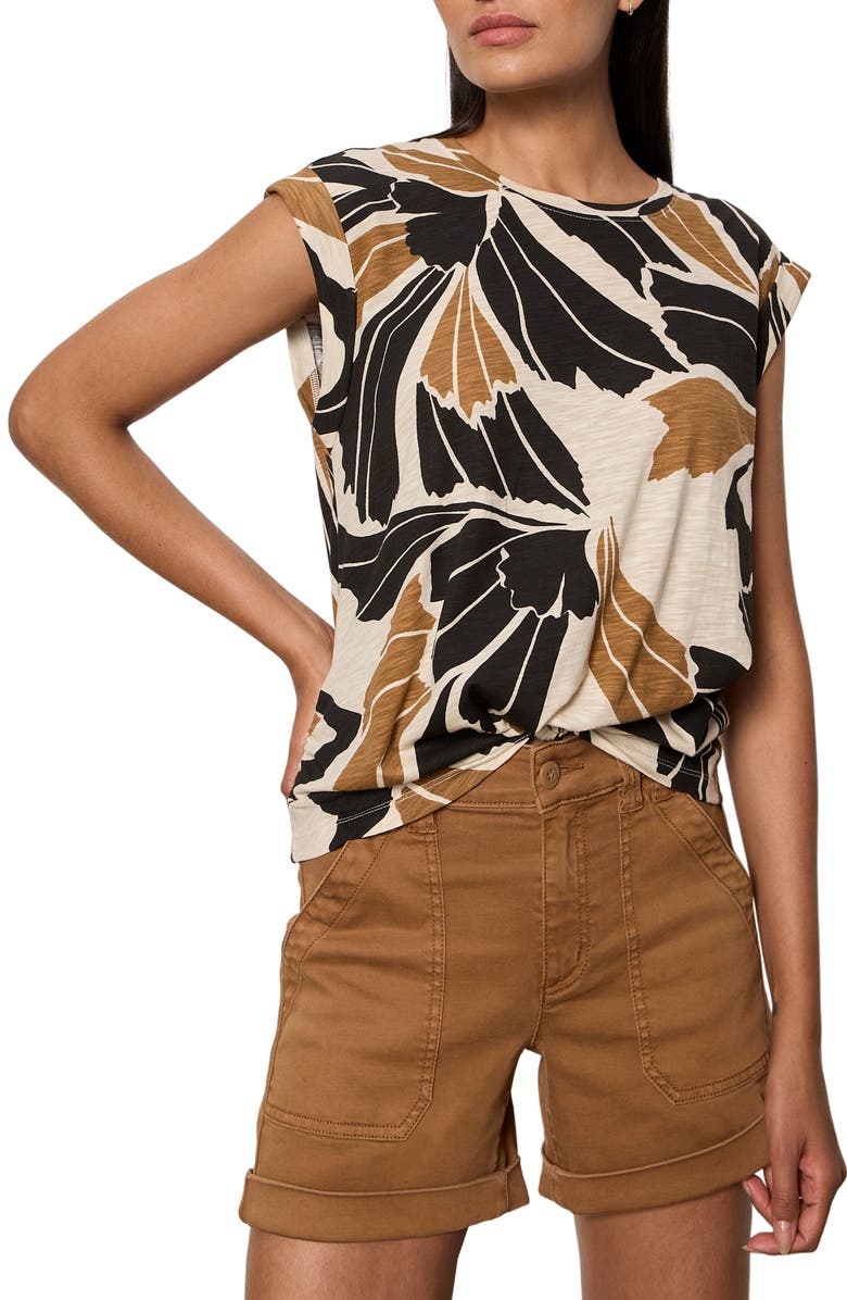 Sanctuary Knotted Muscle T-Shirt, Alternate, color, Lotus Black
