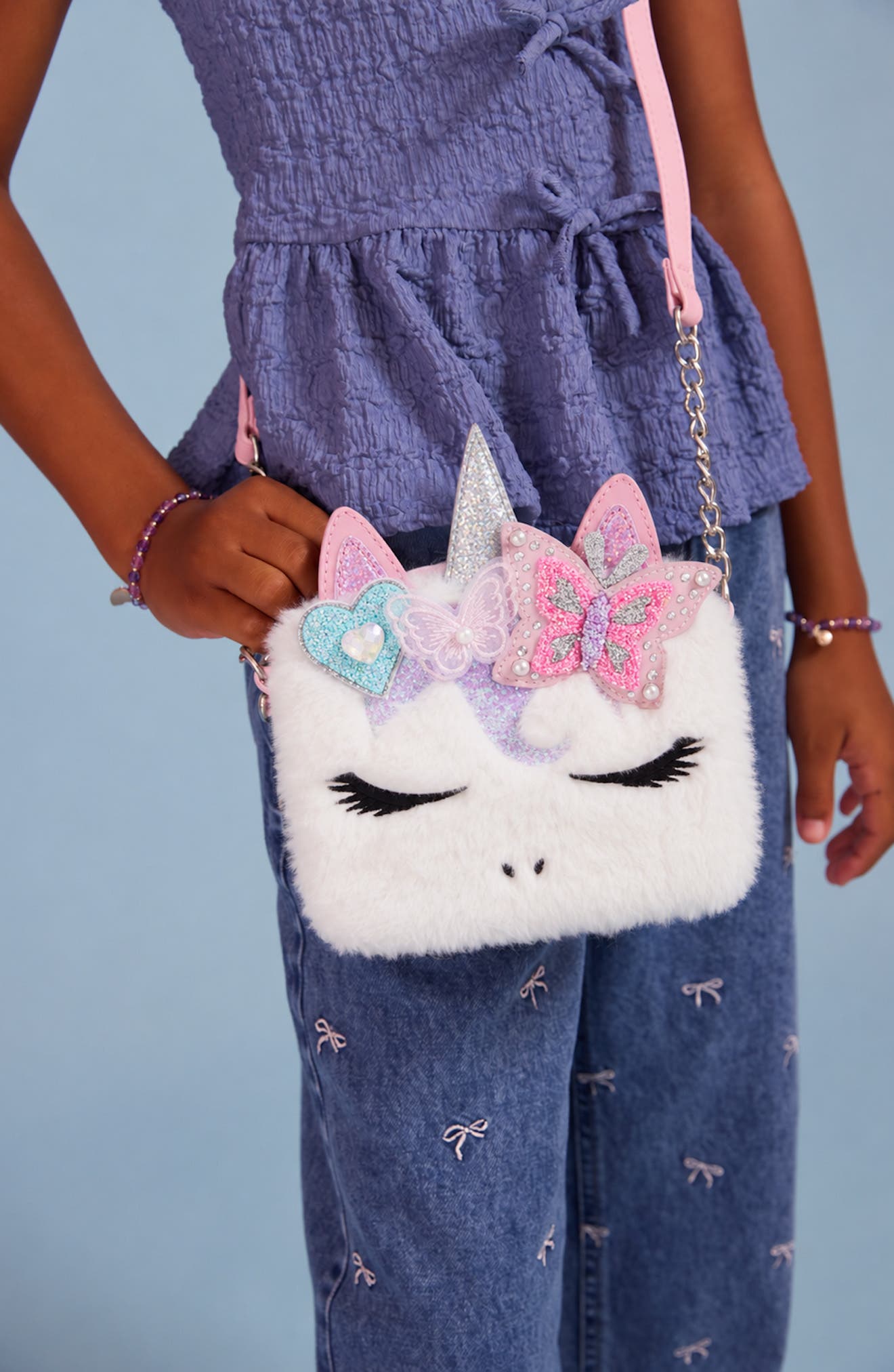 OMG Accessories Kids' Gwen Faux Fur Crossbody Bag | Nordstrom