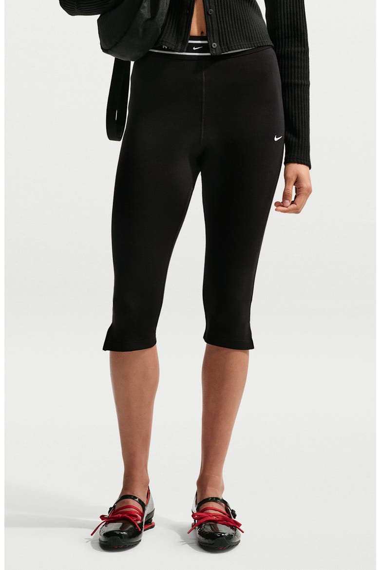 Crop Leggings, Main, color, BLACK/ BLACK/ WHITE