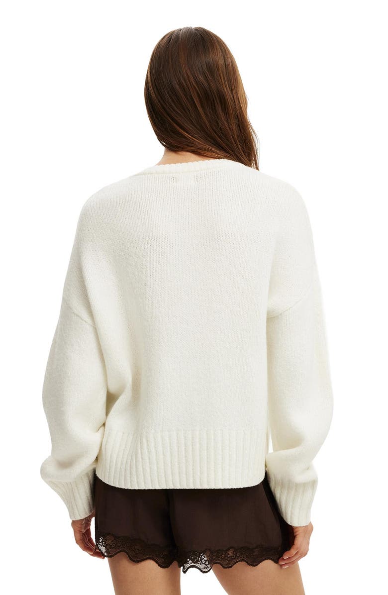 Cotton On Women's Cotton Crew Neck Sweater, Alternate, color, Total Eclipse