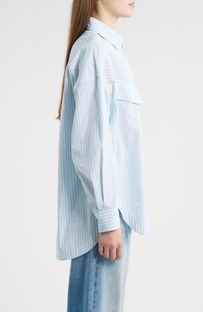 BOSS Orange Bostaffa Relaxed Fit Cotton Button-Up Shirt, Alternate, color, Chambray Blue