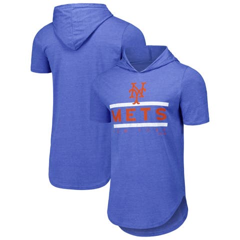 Men
s Majestic Threads Royal New York Mets Tri-Blend Hoodie T-Shirt