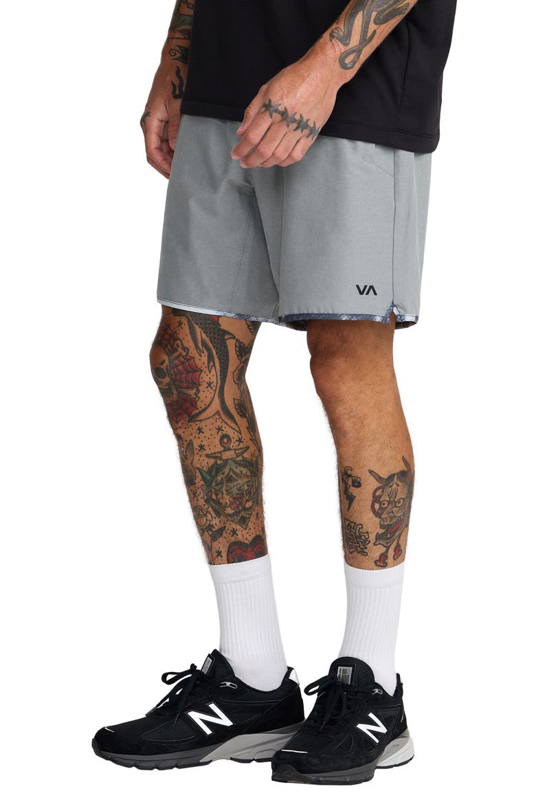 Yogger Stretch Contrast Shorts, Alternate, color, HEATHER GREY