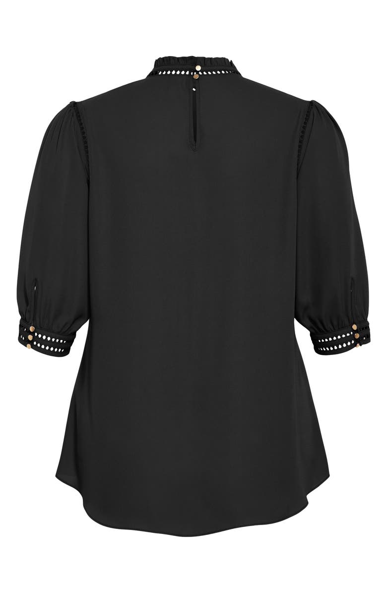 City Chic Kiss Me Quick Ruffle Neck Top, Alternate, color,