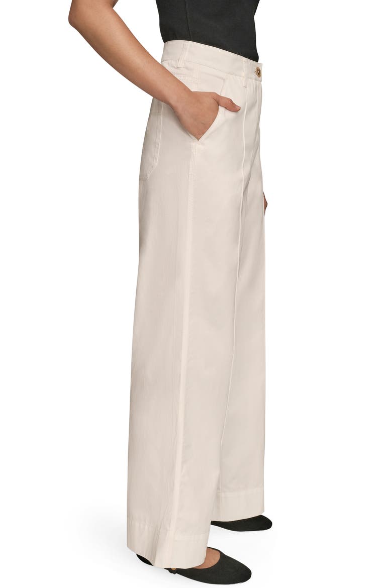 Pintuck High Waist Cotton Wide Leg Pants, Alternate, color, CREAM