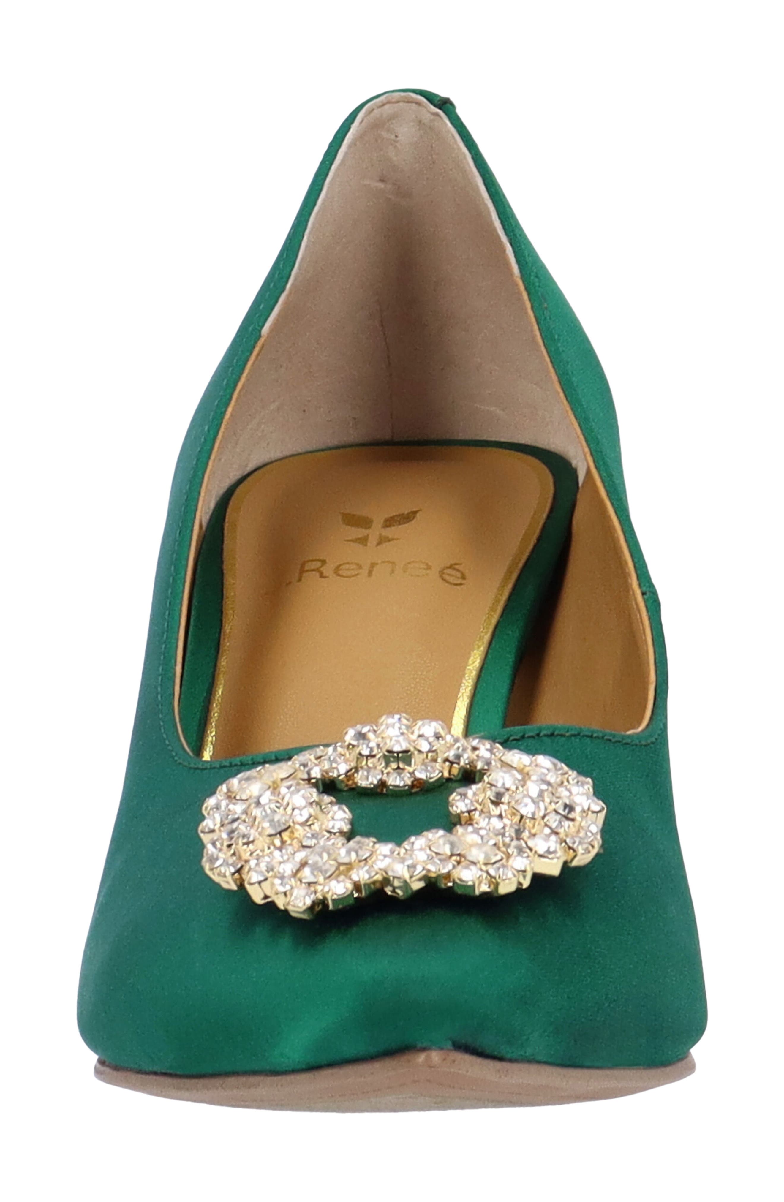 Ezara Pointed Toe Pump, Alternate, color, EMERALD