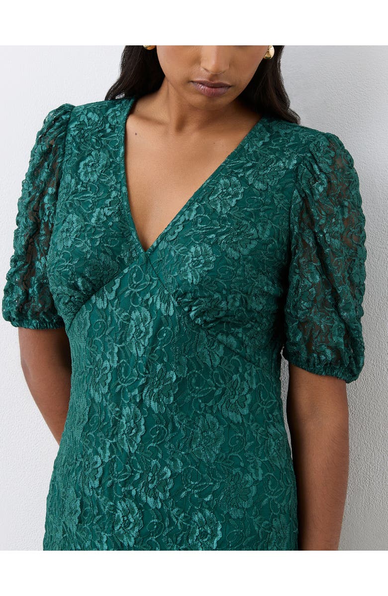 Finery London Loretta Short Sleeve Lace Midi Dress, Alternate, color, Green