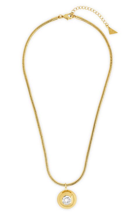 Zora Cubic Zirconia Dome Pendant Necklace