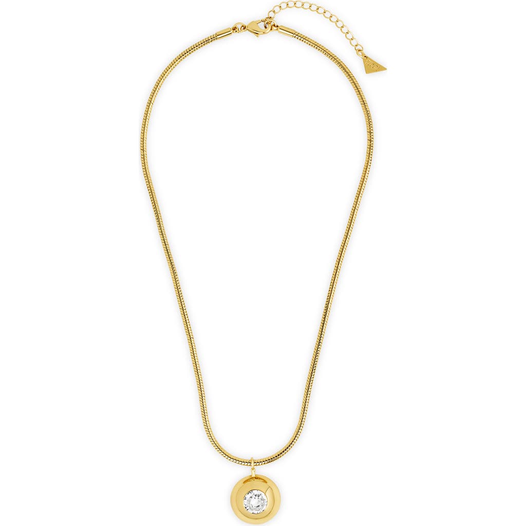 Sterling Forever Zora Cubic Zirconia Dome Pendant Necklace