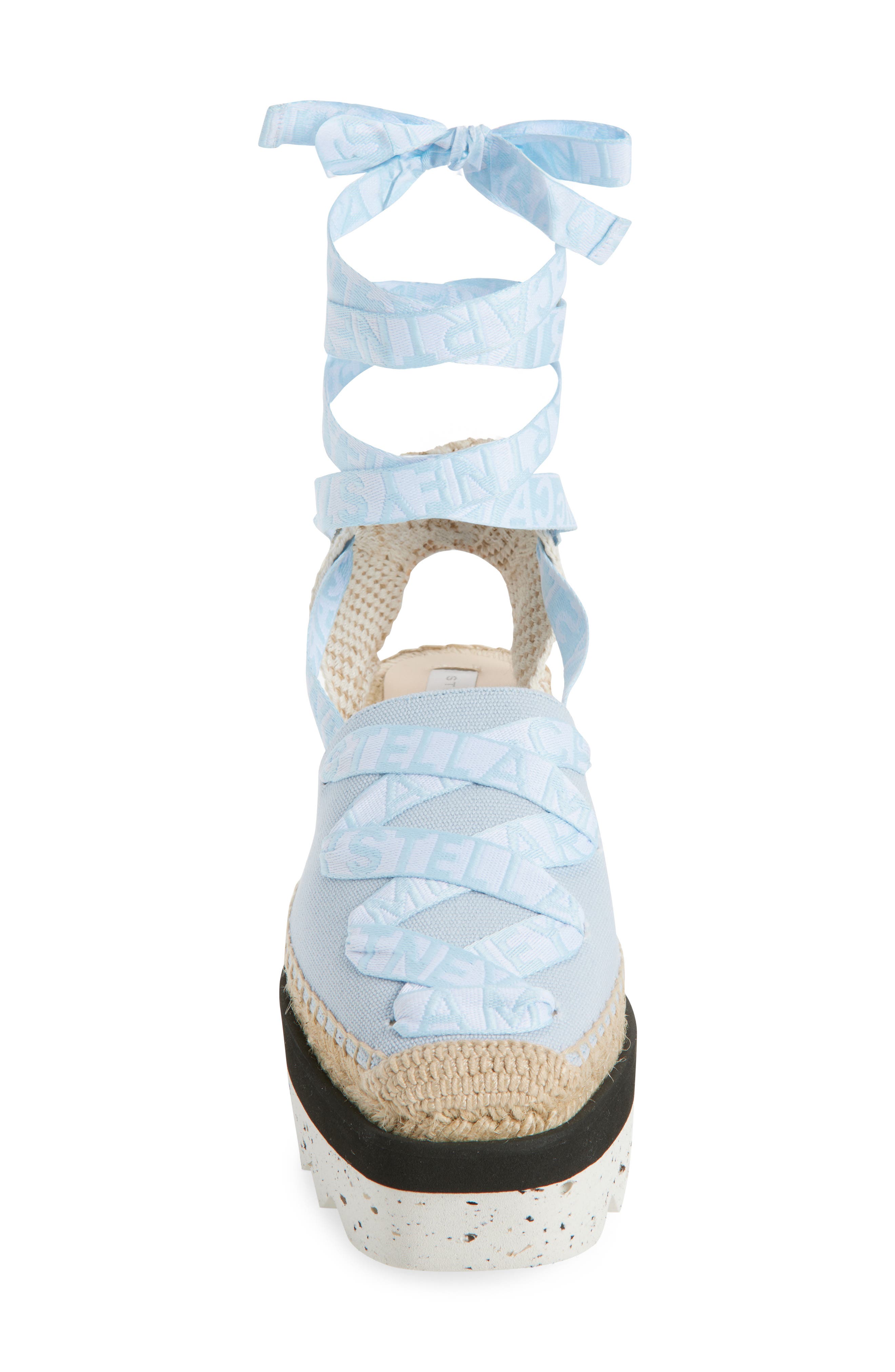 Stella McCartney Gaia Logo Strap Espadrille, Alternate, color, Powder Blue