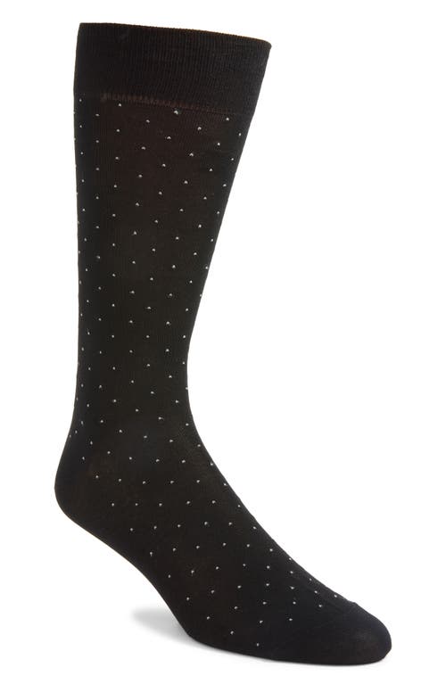 Pantherella Gadsbury Fil Coupé Dot Dress Socks in Black 