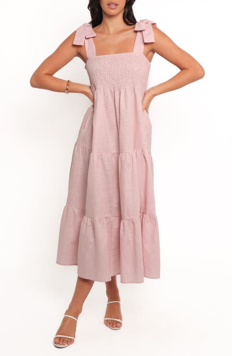 Giorgi Tiered Linen & Cotton Midi Sundress