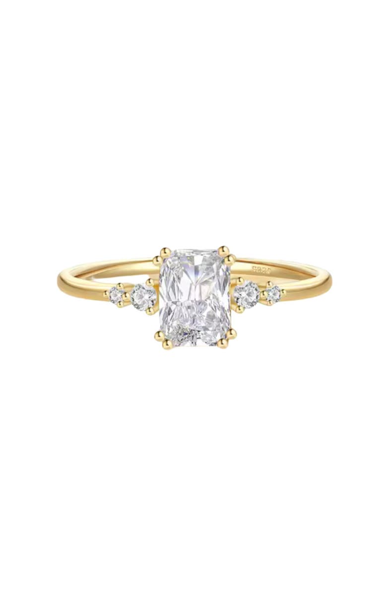 Hollywood Sensation Stellar Elegant Ring with Radiant AAAAA Cubic Zirconia, Alternate, color, 