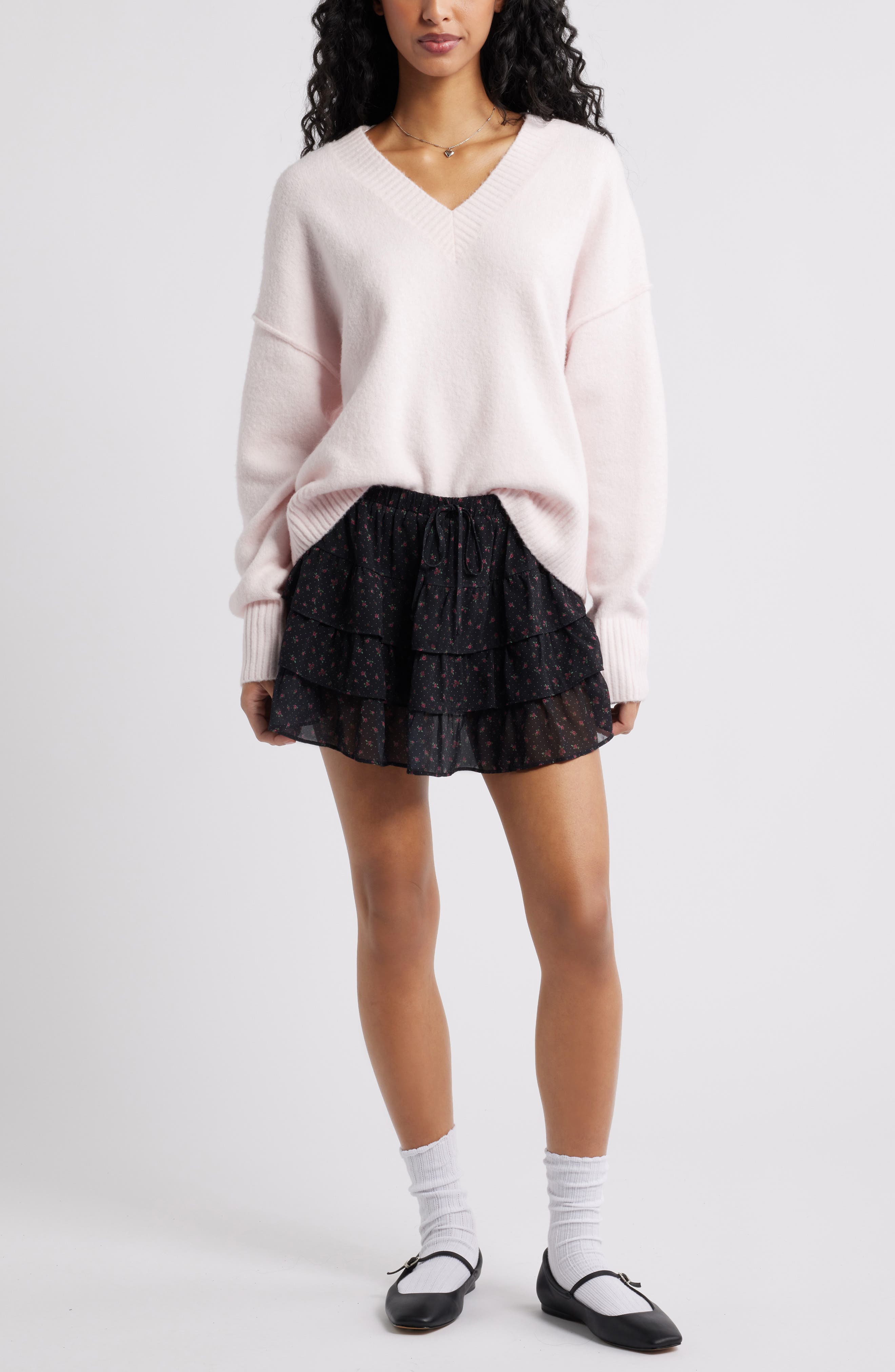 Tiered Chiffon Miniskirt - image 2