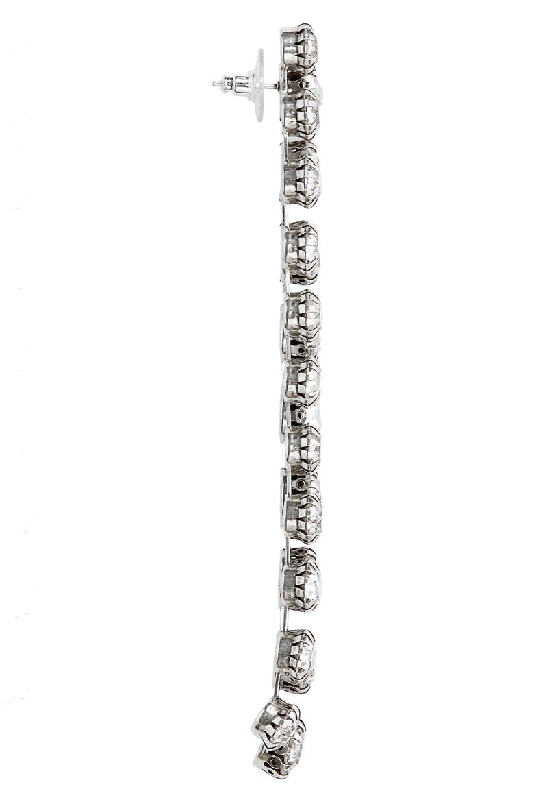 Midnight Dancin' Crystal Chain Linear Drop Earrings, Alternate, color, TRANSPARENT/ SILVER