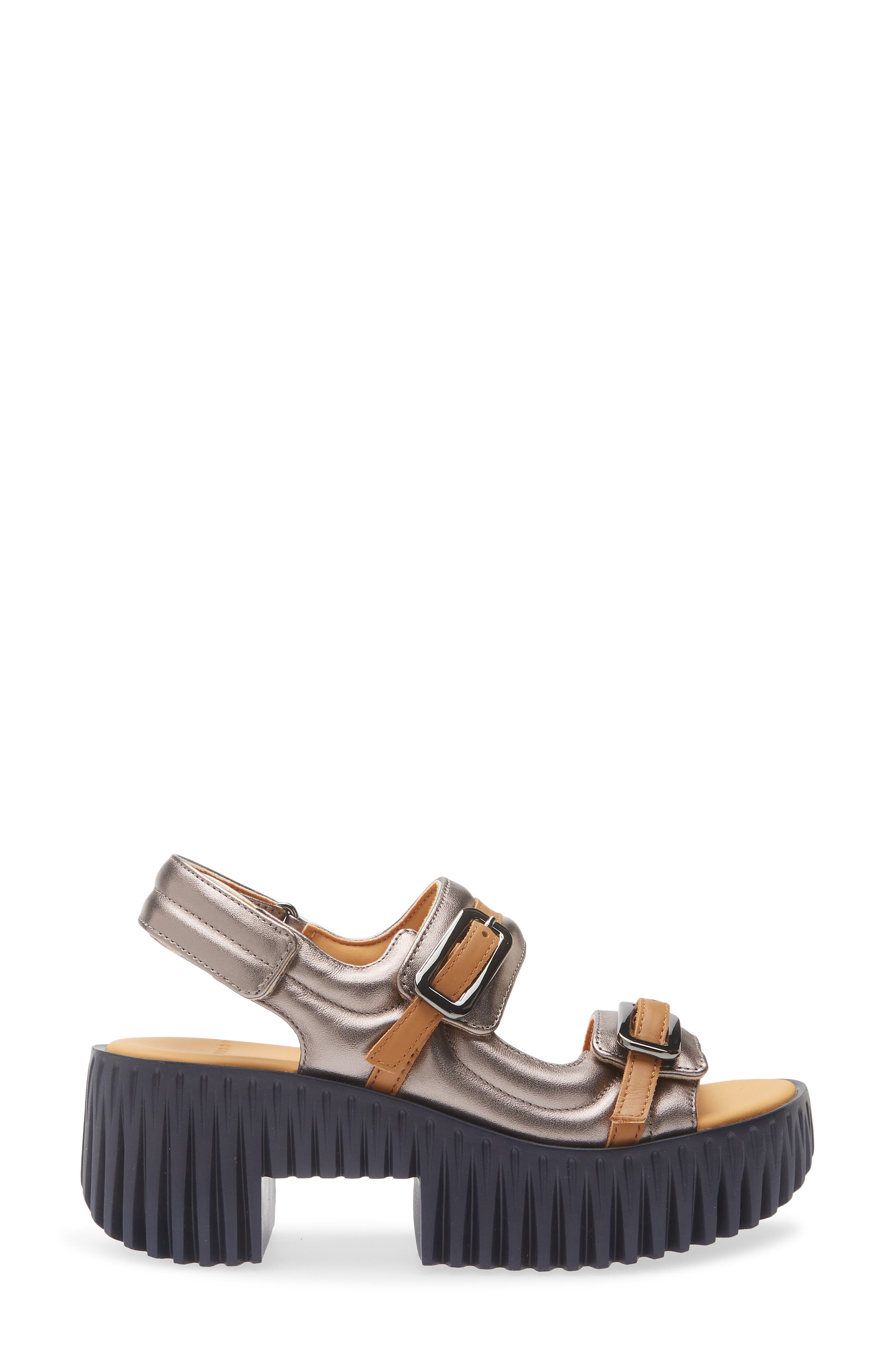 4CCCCEES Plia Kiko Platform Slingback Sandal, Alternate, color, Gun Metal
