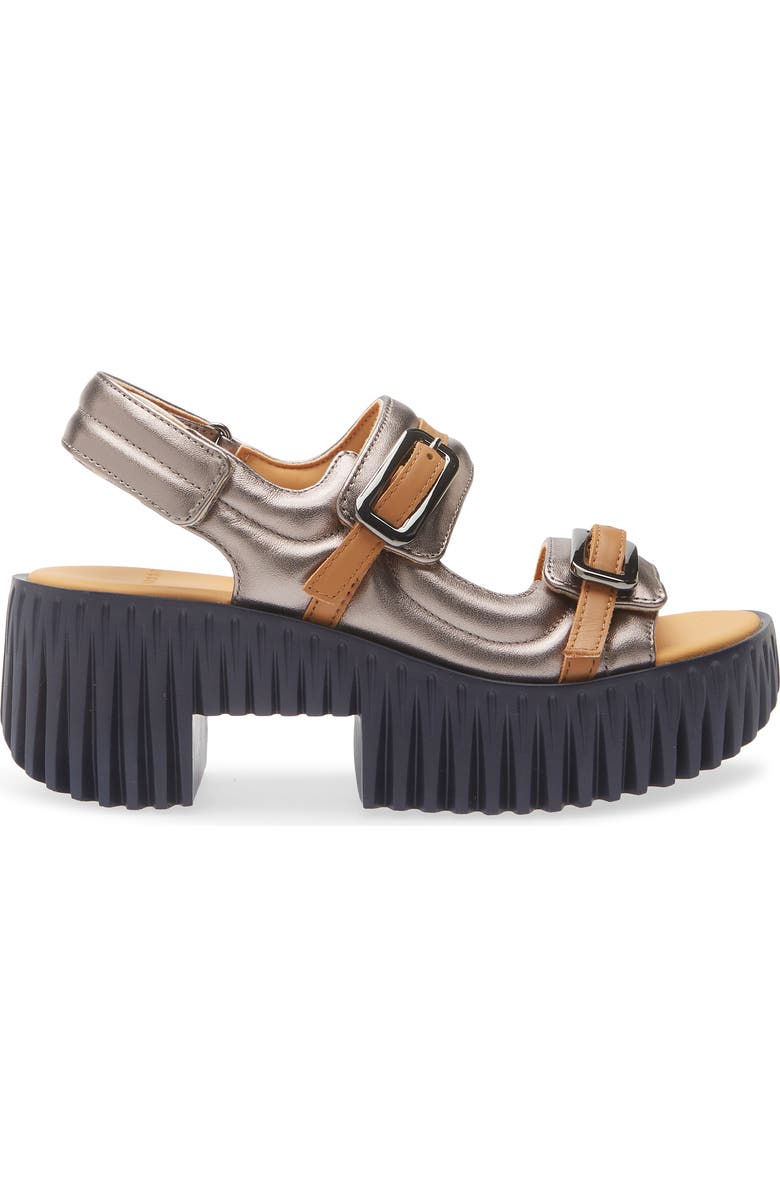 4CCCCEES Plia Kiko Platform Slingback Sandal, Alternate, color, Gun Metal