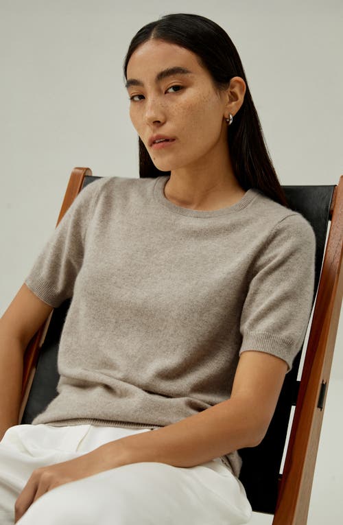 Shop Lilysilk Baby Cashmere Crew Neck Knit Top In Camel