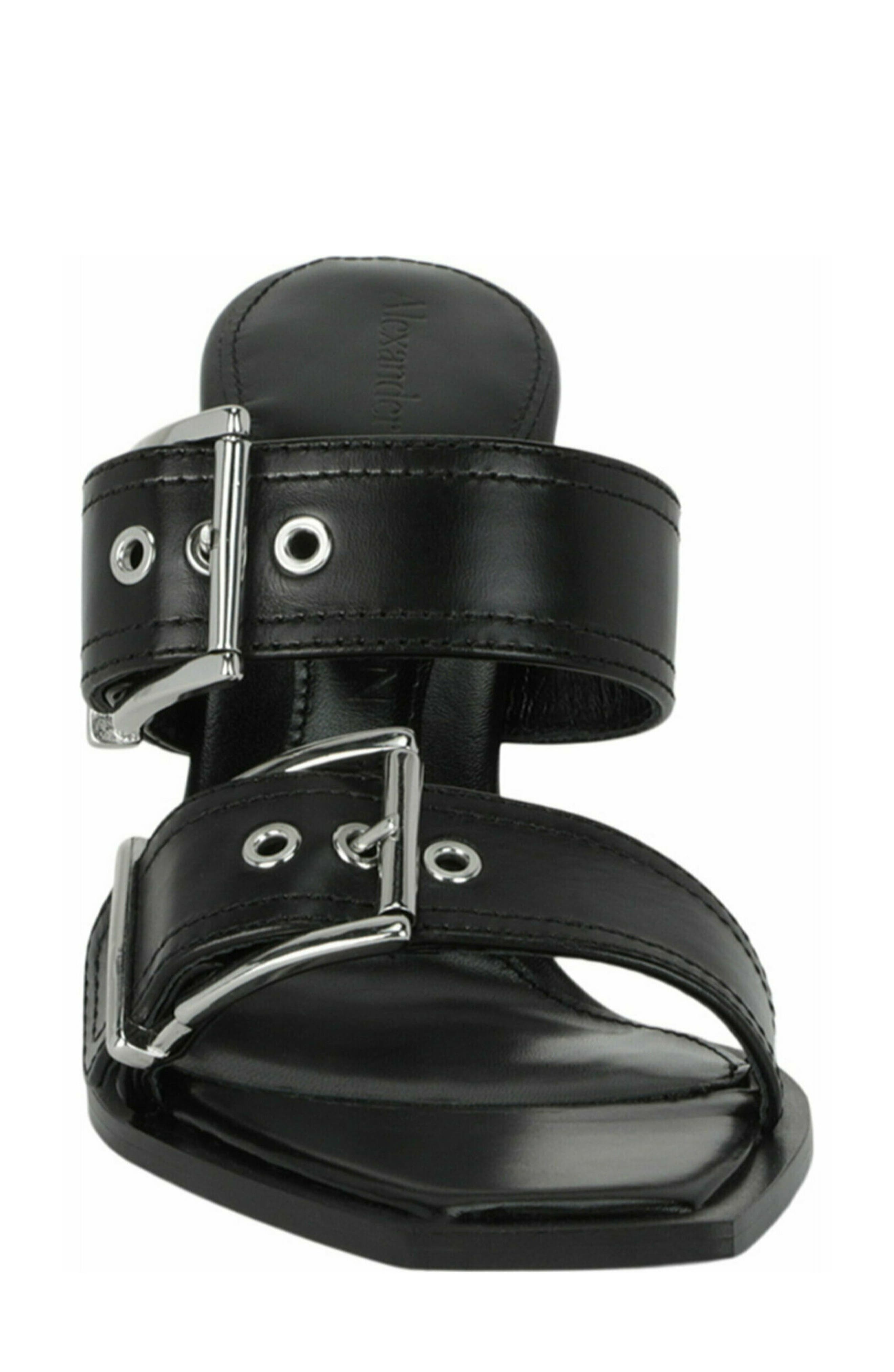 McQueen Punk Double Buckle Sandal, Alternate, color, 