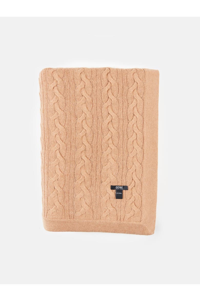Cable Knit Blanket, Main, color, sheepskin