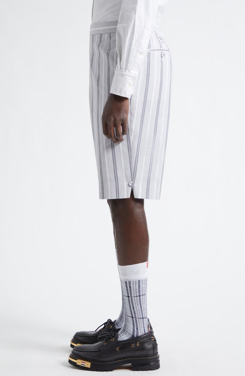 Thom Browne Fit 1 Stripe Backstrap Shorts, Alternate, color, Medium Grey
