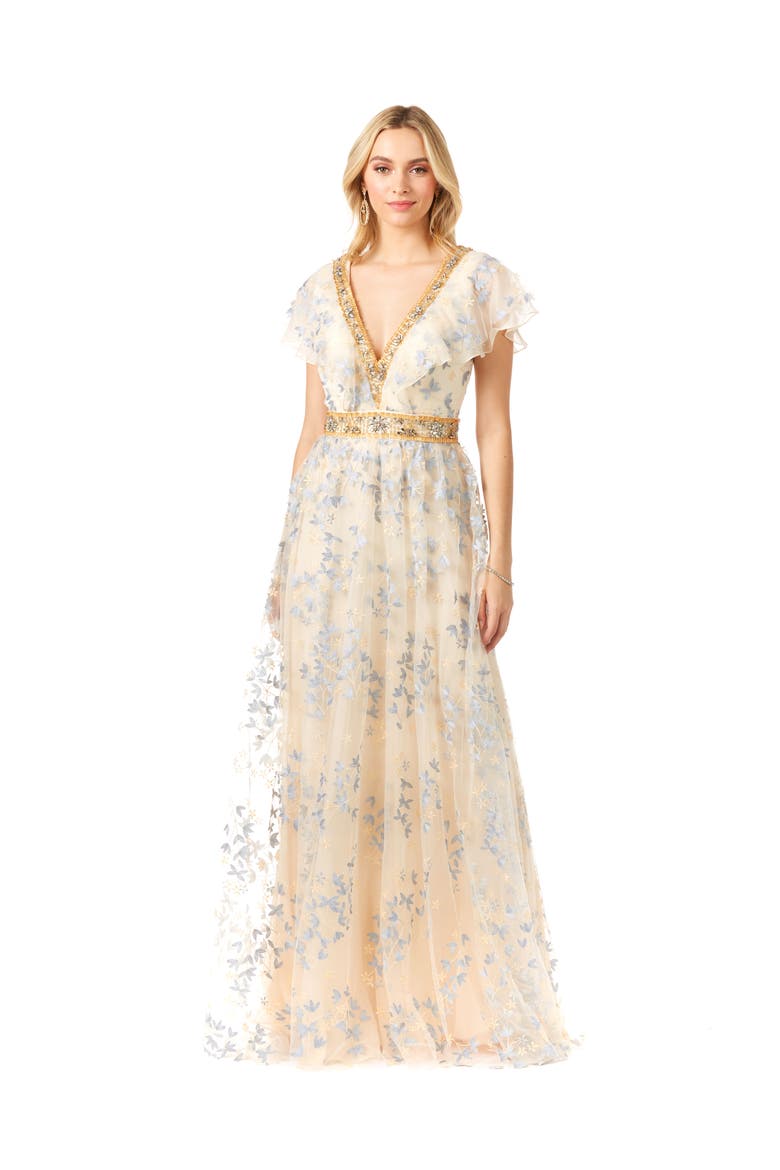 Lace, V-Neck Dress, Main, color, Champagne