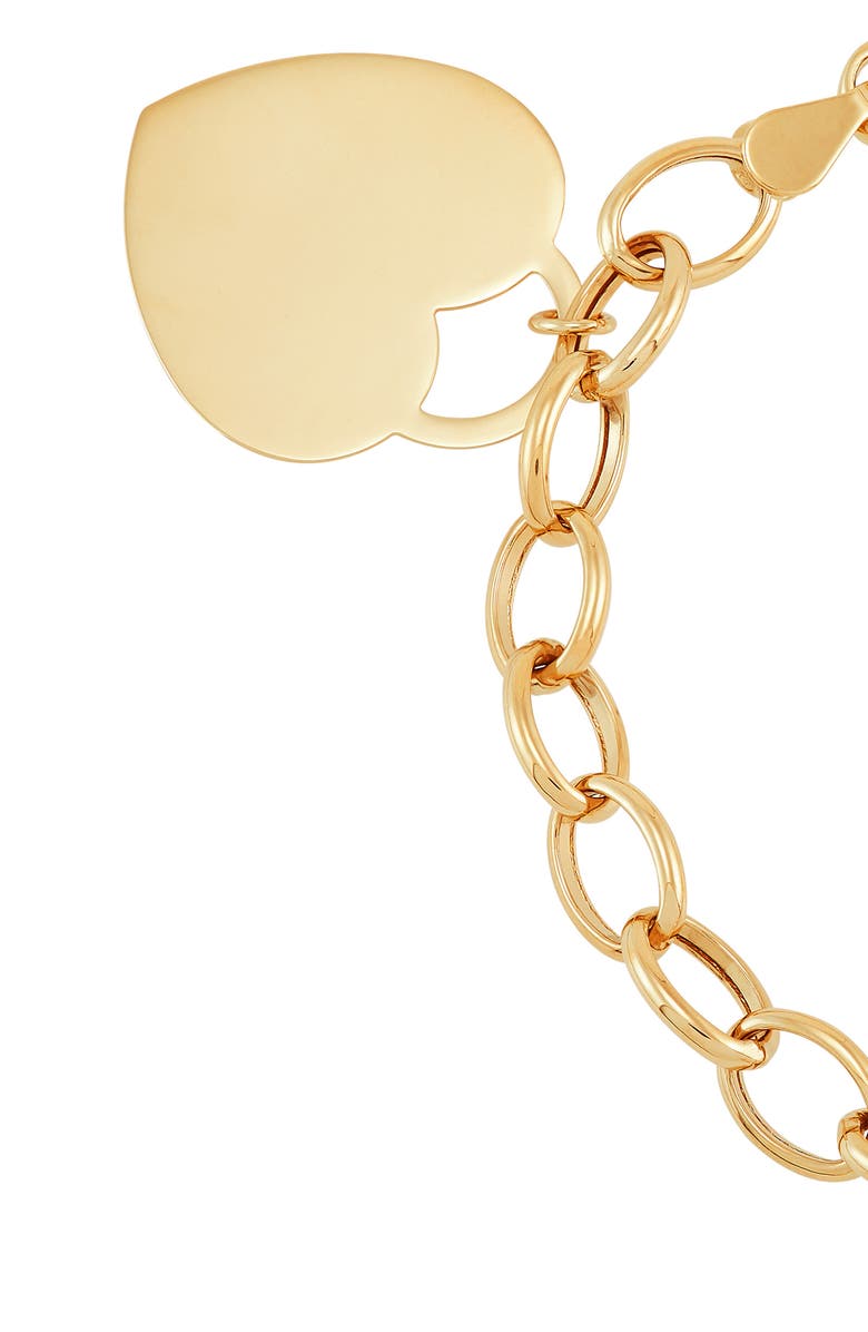 Frankie & Zoe Heart Charm Bracelet, Alternate, color, Yellow Gold