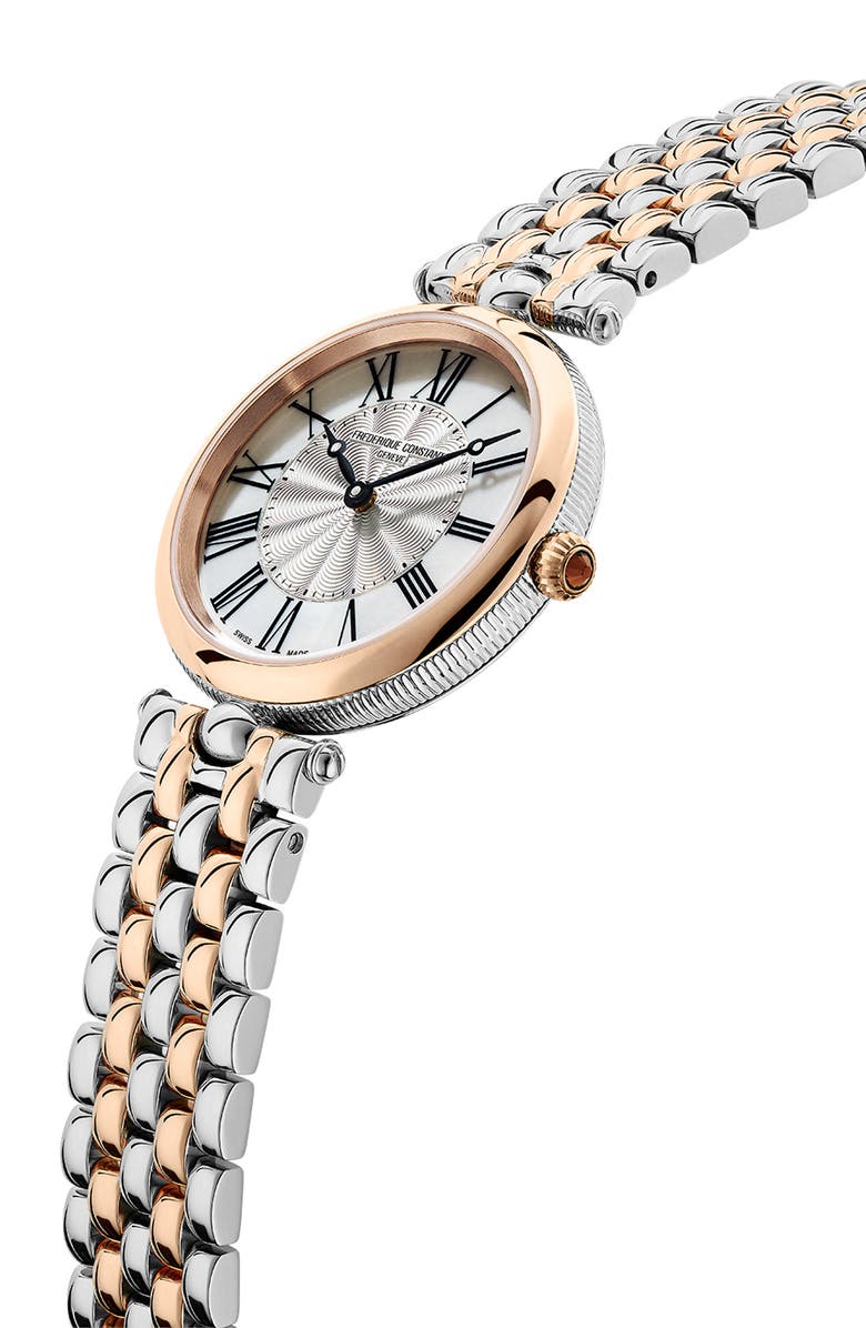FREDERIQUE CONSTANT Art Deco Bracelet Watch, 30mm, Alternate, color, Two-Tone