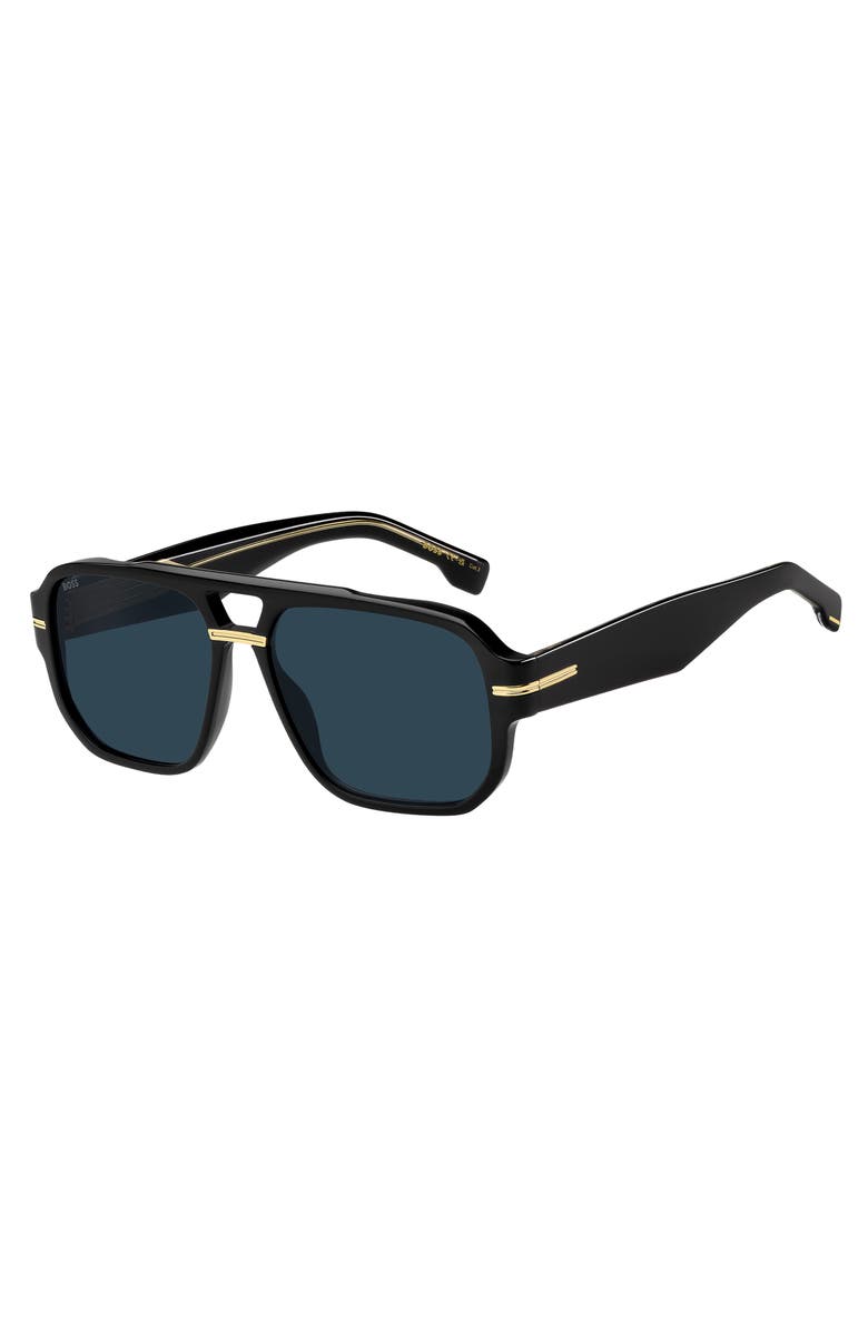 BOSS 57mm Rectangular Sunglasses, Alternate, color, 