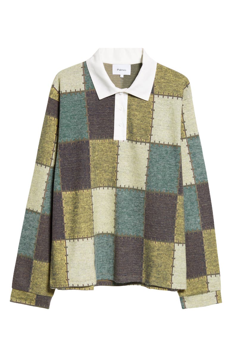 PALMES Checkers Patchwork Cotton Rugby Polo, Alternate, color, 