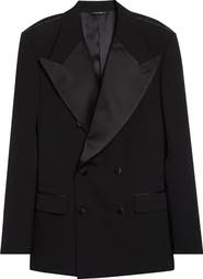 Dolce&Gabbana Double Breasted Virgin Wool & Silk Blend Blazer