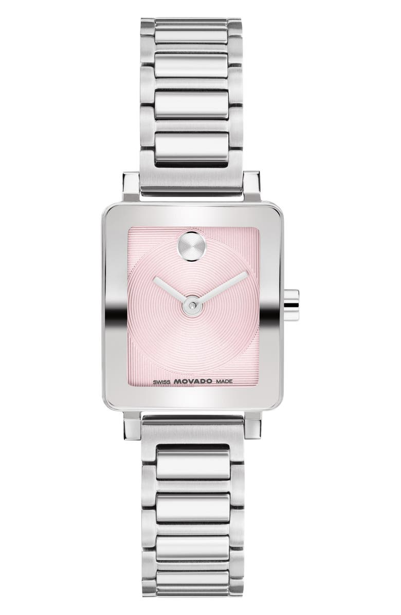 Movado Mini Bold Evolution 2.0 Tank Bracelet Watch, 20mm x 23mm, Main, color, Pink